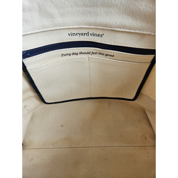 Vineyard Vines Martha's Vineyard Deep Bay Gingham Canvas Tote Bag - Picture 6 of 10